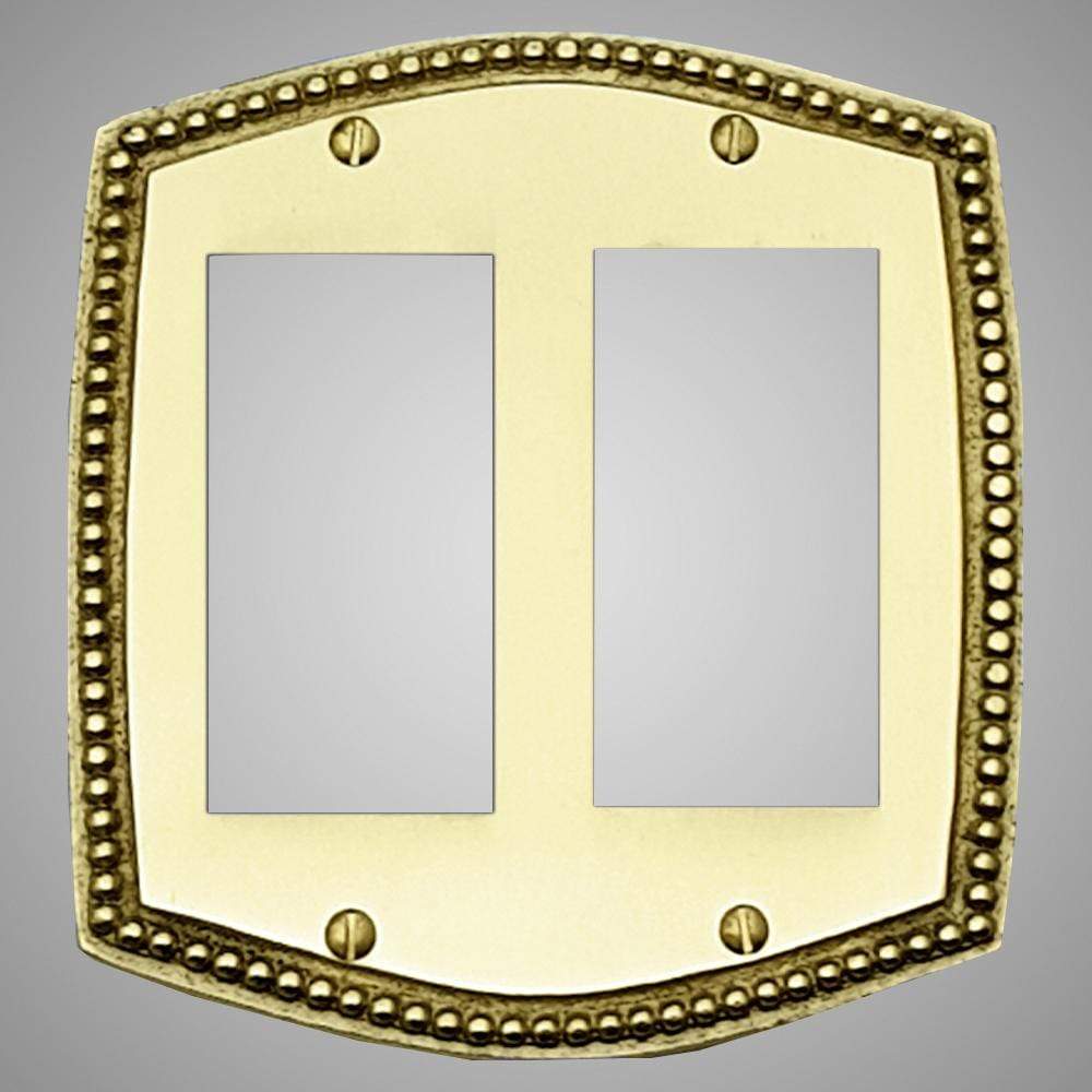 2 Gang Rocker Light Switch Plate - Beaded Design