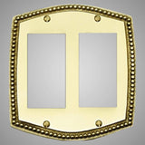 2 Gang Rocker Light Switch Plate - Beaded Design