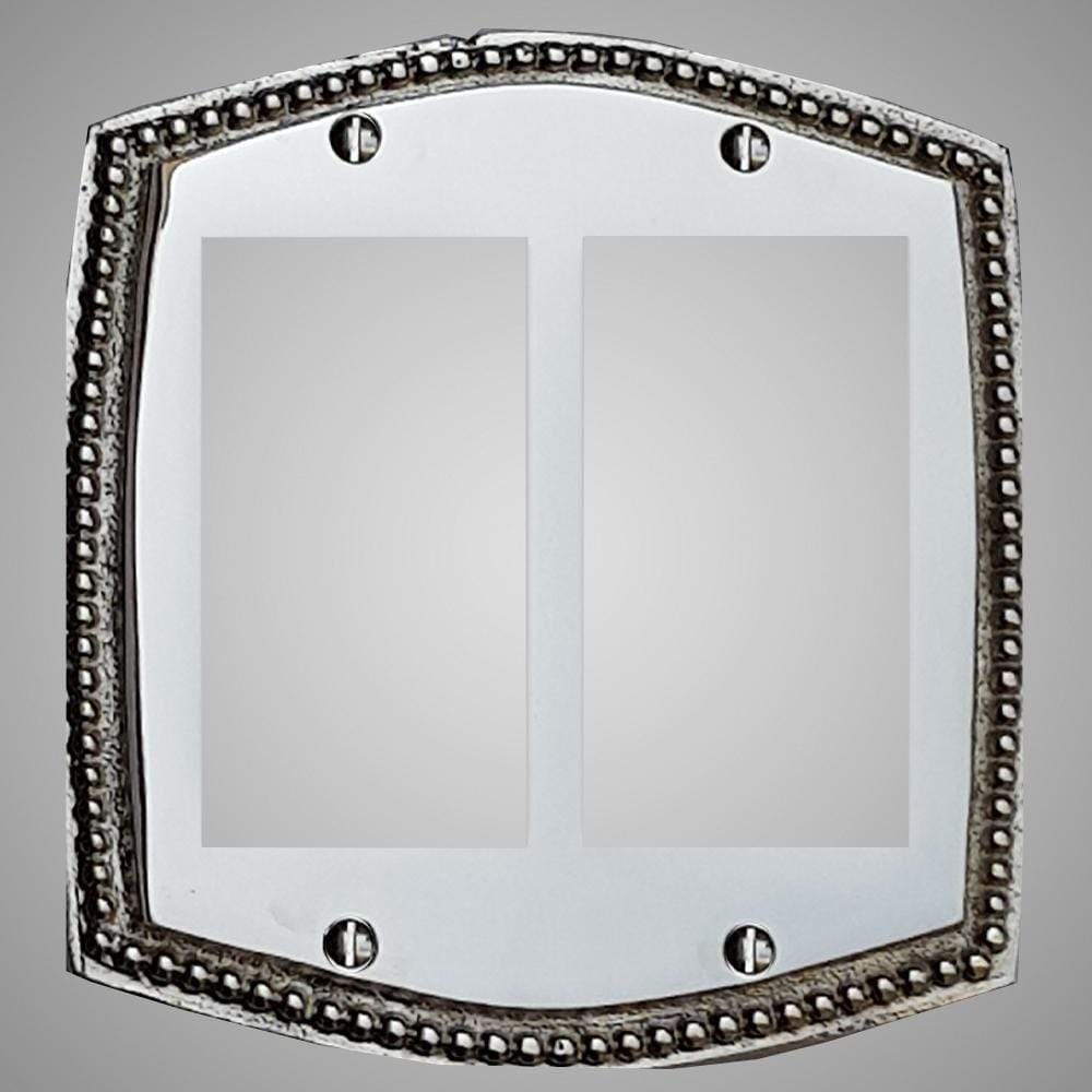 2 Gang Rocker Light Switch Plate - Beaded Design