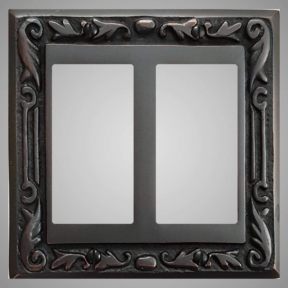 2 Gang Rocker Light Switch Plate - Floral Design