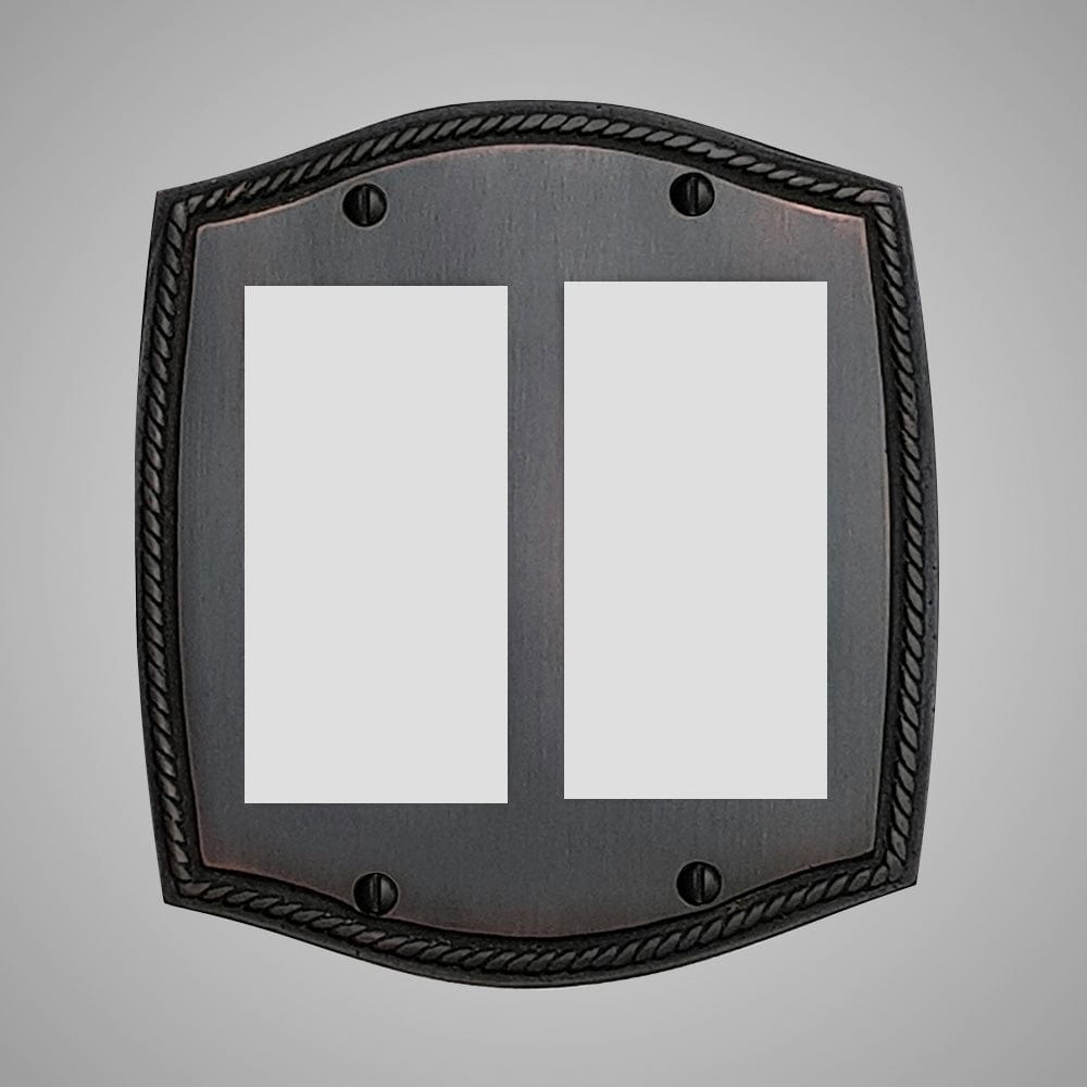 2 Gang Rocker Light Switch Plate - Georgian Design