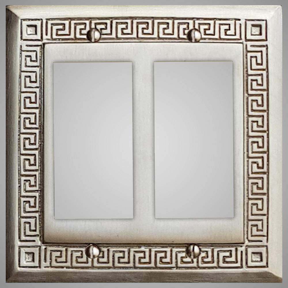 2 Gang Rocker Light Switch Plate - Greek Design