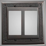 2 Gang Rocker Light Switch Plate - Greek Design