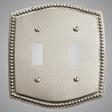 2 Gang Toggle Light Switch Plate - Beaded Design