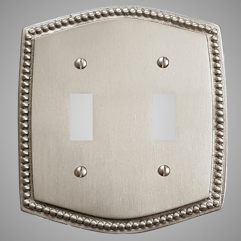 2 Gang Toggle Light Switch Plate - Beaded Design