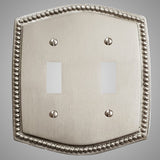 2 Gang Toggle Light Switch Plate - Beaded Design