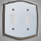 2 Gang Toggle Light Switch Plate - Beaded Design