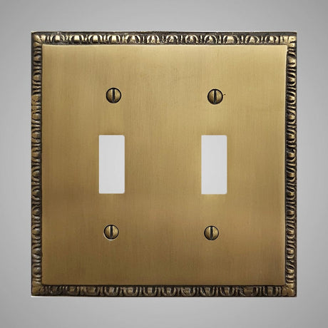 2 Gang Toggle Light Switch Plate - Egg & Dart Design