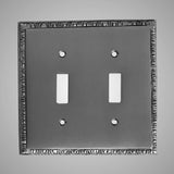 2 Gang Toggle Light Switch Plate - Egg & Dart Design