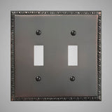 2 Gang Toggle Light Switch Plate - Egg & Dart Design