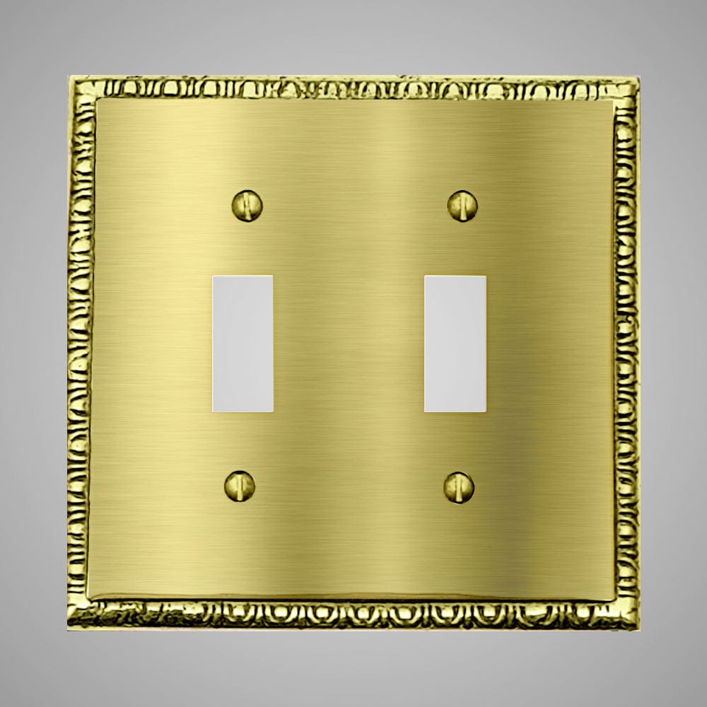 2 Gang Toggle Light Switch Plate - Egg & Dart Design