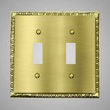 2 Gang Toggle Light Switch Plate - Egg & Dart Design