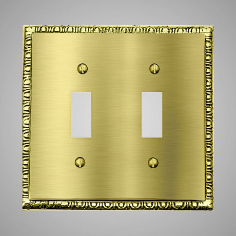 2 Gang Toggle Light Switch Plate - Egg & Dart Design