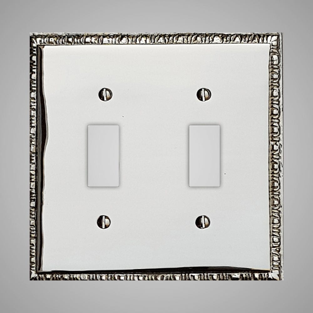 2 Gang Toggle Light Switch Plate - Egg & Dart Design