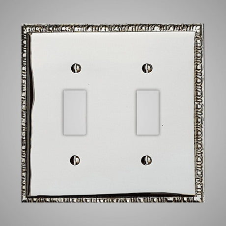 2 Gang Toggle Light Switch Plate - Egg & Dart Design