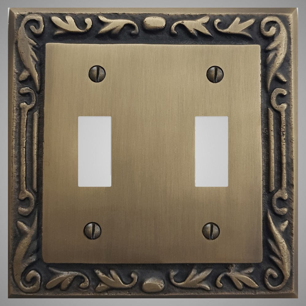 2 Gang Toggle Light Switch Plate - Floral Design