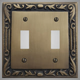 2 Gang Toggle Light Switch Plate - Floral Design
