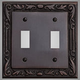 2 Gang Toggle Light Switch Plate - Floral Design