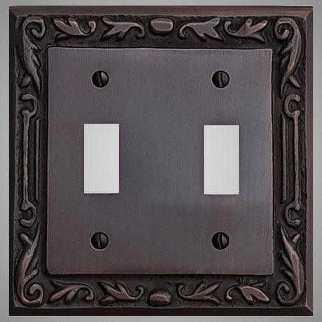 2 Gang Toggle Light Switch Plate - Floral Design