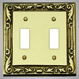 2 Gang Toggle Light Switch Plate - Floral Design