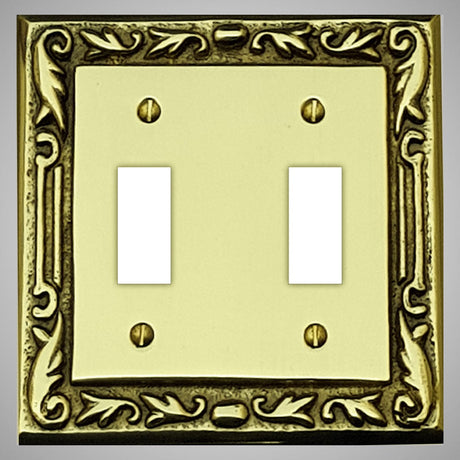 2 Gang Toggle Light Switch Plate - Floral Design