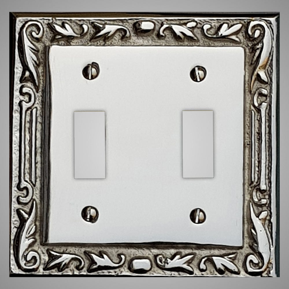 2 Gang Toggle Light Switch Plate - Floral Design