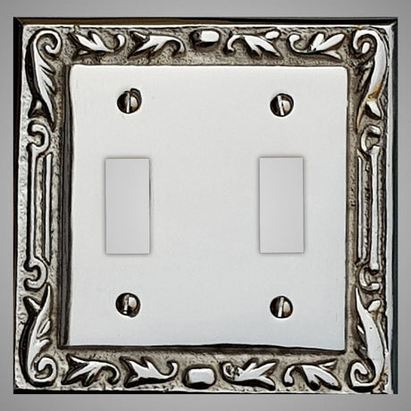 2 Gang Toggle Light Switch Plate - Floral Design