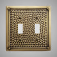 2 Gang Toggle Light Switch Plate - Framed Hammered Design