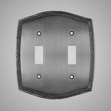 2 Gang Toggle Light Switch Plate - Georgian Design