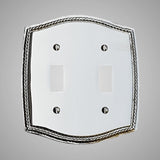 2 Gang Toggle Light Switch Plate - Georgian Design
