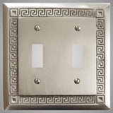 2 Gang Toggle Light Switch Plate - Greek Design