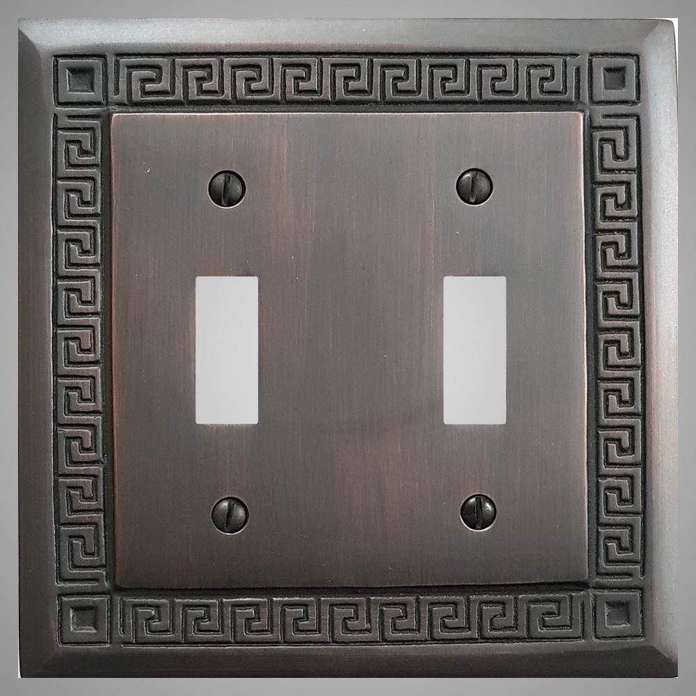 2 Gang Toggle Light Switch Plate - Greek Design