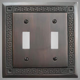 2 Gang Toggle Light Switch Plate - Greek Design