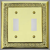 2 Gang Toggle Light Switch Plate - Greek Design