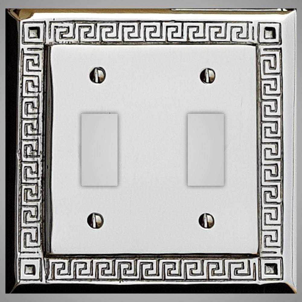 2 Gang Toggle Light Switch Plate - Greek Design