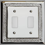 2 Gang Toggle Light Switch Plate - Greek Design