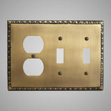 2 Toggle, 1 Duplex Wall Switch Plate - Egg & Dart Design