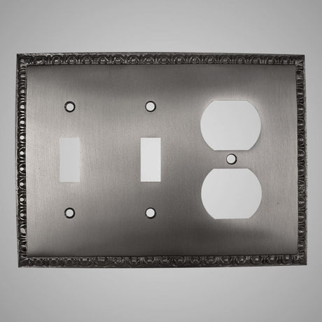2 Toggle, 1 Duplex Wall Switch Plate - Egg & Dart Design