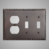 2 Toggle, 1 Duplex Wall Switch Plate - Egg & Dart Design