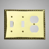 2 Toggle, 1 Duplex Wall Switch Plate - Egg & Dart Design