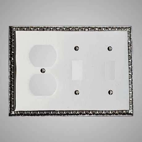 2 Toggle, 1 Duplex Wall Switch Plate - Egg & Dart Design