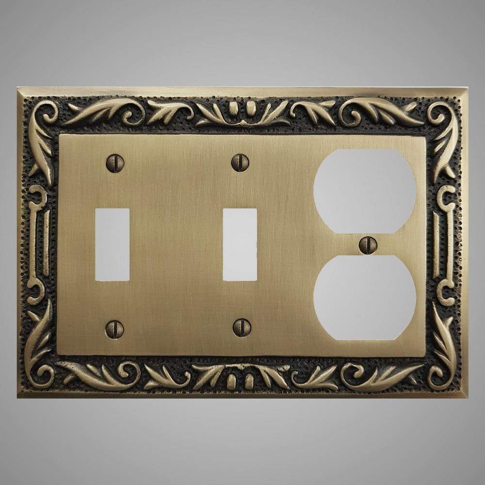 2 Toggle, 1 Duplex Wall Switch Plate - Floral Design