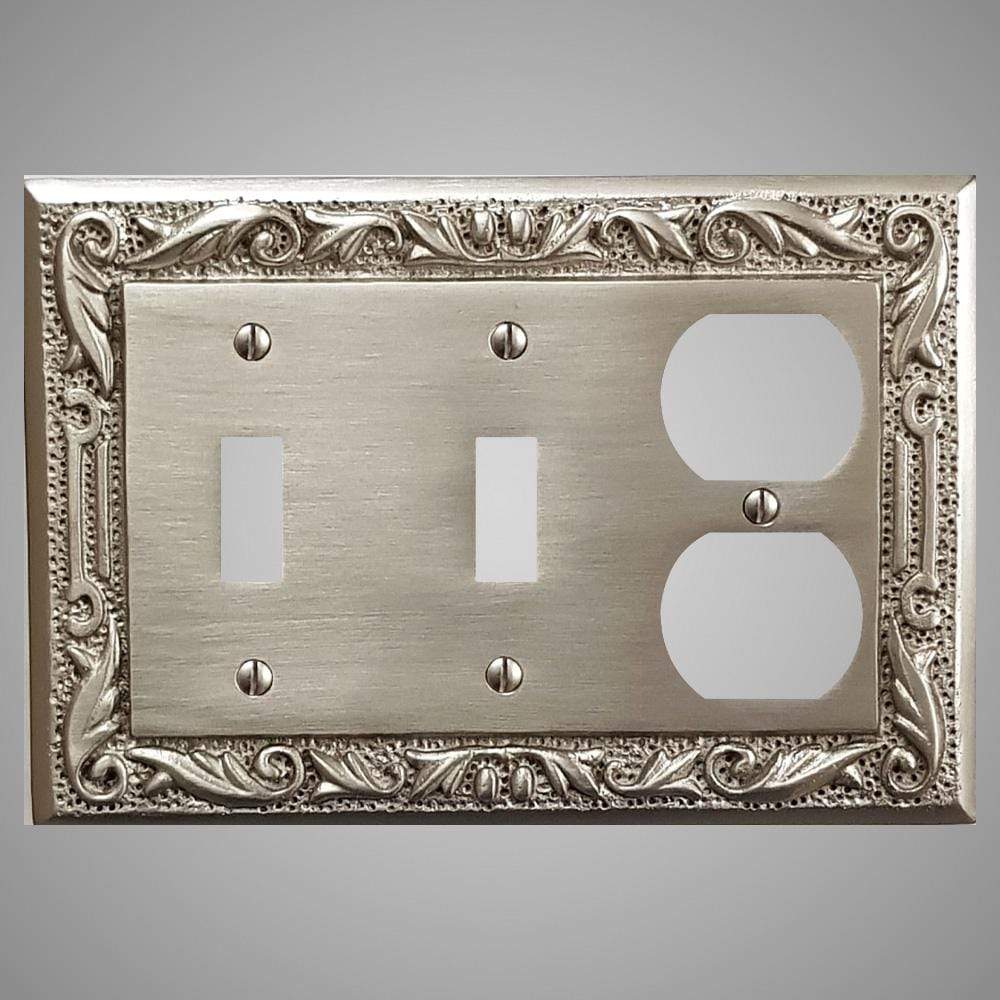 2 Toggle, 1 Duplex Wall Switch Plate - Floral Design
