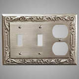 2 Toggle, 1 Duplex Wall Switch Plate - Floral Design