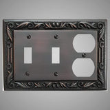 2 Toggle, 1 Duplex Wall Switch Plate - Floral Design
