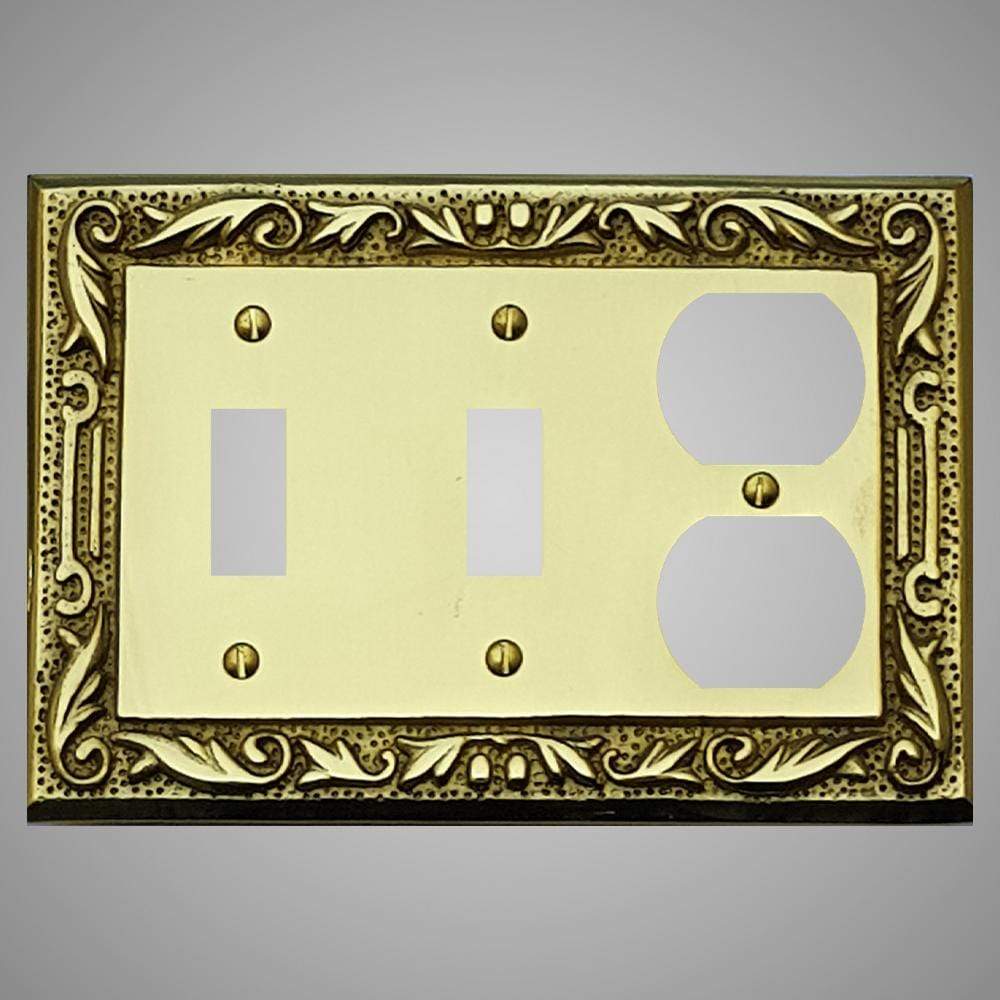 2 Toggle, 1 Duplex Wall Switch Plate - Floral Design