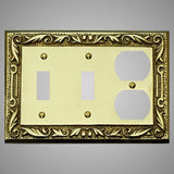 2 Toggle, 1 Duplex Wall Switch Plate - Floral Design