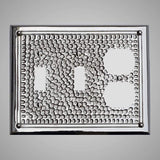 2 Toggle, 1 Duplex Wall Switch Plate - Framed Hammered Design