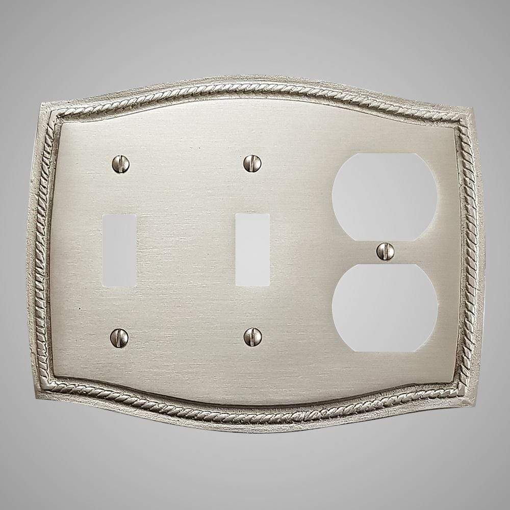 2 Toggle, 1 Duplex Wall Switch Plate - Georgian Design