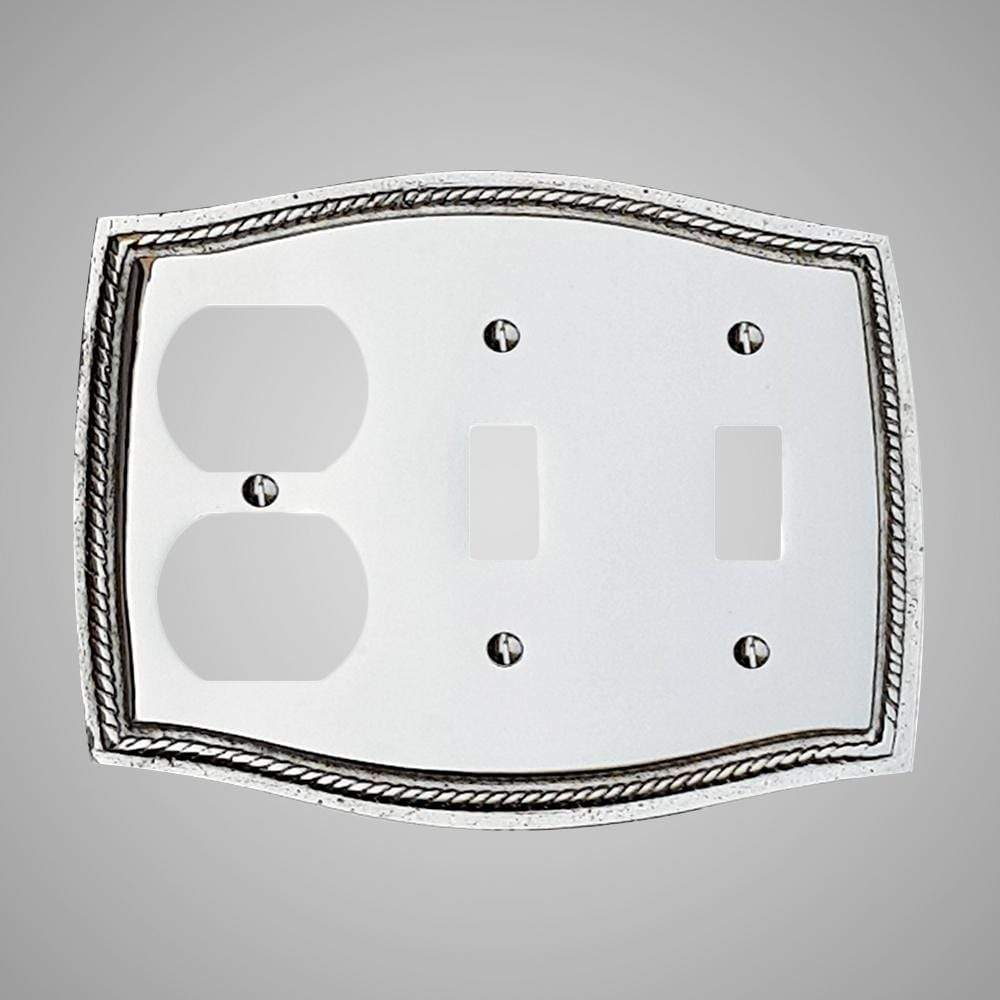 2 Toggle, 1 Duplex Wall Switch Plate - Georgian Design